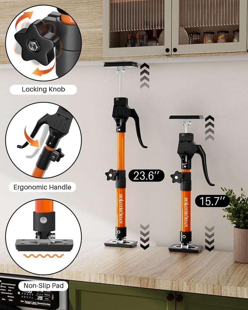 Holothurian Cabinet Jack Support Pole, 15.8" - 23.6 inches Third Hand Tools Adjustable Support Pole, 3rd Hand Support System for Upper Cabinet Installation, 200 LB Capacity, 4-Pack - Image 3